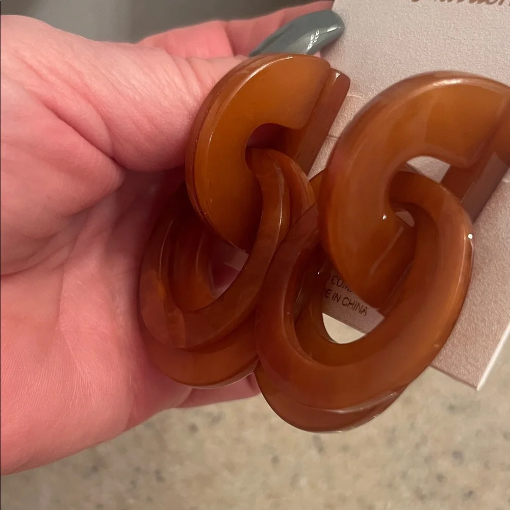 Natasha Couture Brown Circular Earrings